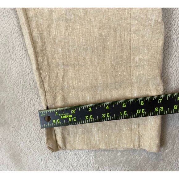 J.Jill Women's Linen Blend Capri Pants Size MP Beige Cropped Stretch Elastic Wai - Picture 4 of 9